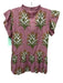 Victoria Dunn Size XS Purple, Green, White Cotton Ruffle Trim Flowers Top Purple, Green, White / XS