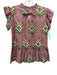 Victoria Dunn Size XS Purple, Green, White Cotton Ruffle Trim Flowers Top Purple, Green, White / XS