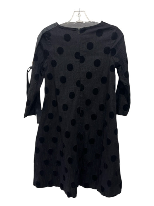 CAARA Size S Black Polyester Buckle Polka Dot Velvet Accent Bow Dress Black / S