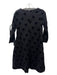 CAARA Size S Black Polyester Buckle Polka Dot Velvet Accent Bow Dress Black / S