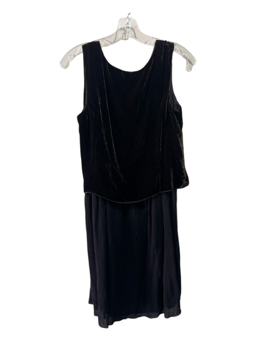 Hache Size 42 Black & Olive Viscose & Acetate Sleeveless Velvet Round Neck Dress Black & Olive / 42