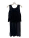 Hache Size 42 Black & Olive Viscose & Acetate Sleeveless Velvet Round Neck Dress Black & Olive / 42