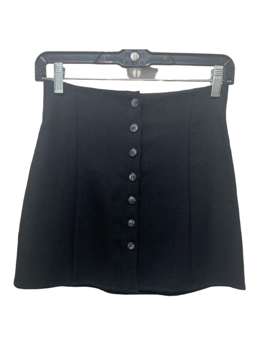 Reformation Size XS Black Surplus Fabric High Rise Button Front Mini Skirt Black / XS