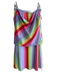 Olivia Rubin Size 4 Rainbow Polyester Sequin Striped Side Zip Tank Top Skirt Set Rainbow / 4
