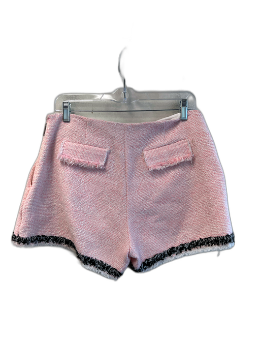 MSGM Size 42 Pink Cotton Tweed Overlap Front Side Zip High Rise Shorts Pink / 42