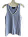 Etcetera Size XS Blue & White Rayon & Nylon Sleeveless Striped V Neck Top Blue & White / XS