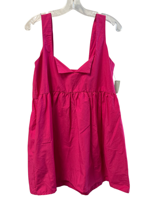 Daily Practice Size Medium Pink Cotton Blend Sleeveless Peplum Ruffle Top Pink / Medium