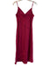 Saturday Sunday Size Large Red Viscose V Neck Maxi Slip Seam Detail Dress Red / Large