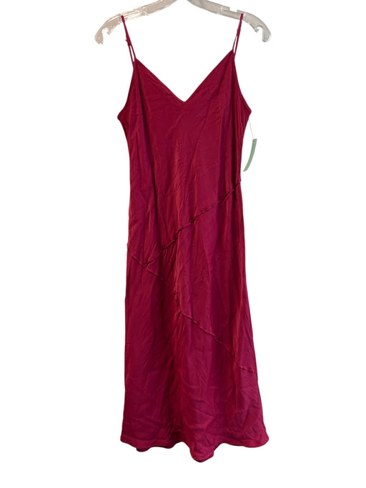Saturday Sunday Size Large Red Viscose V Neck Maxi Slip Seam Detail Dress Red / Large