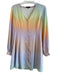Lea & Viola Size Medium Multi Polyester Button Down Long Sleeve Above knee Dress Multi / Medium