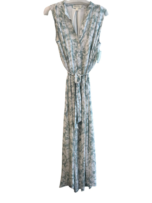 Cloth & Stone Size Medium Blue & White Rayon Sleeveless Button Down Dress Blue & White / Medium