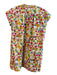 Saloni Size 4 Multi Cotton V Neck Stich Detail Cap Sleeve Geometric Print Dress Multi / 4