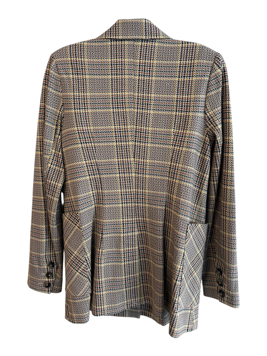Cabi Size Mixed Brown & Multi Nylon Blend Plaid Lapel Blazer Skirt Set Brown & Multi / Mixed