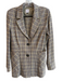 Cabi Size Mixed Brown & Multi Nylon Blend Plaid Lapel Blazer Skirt Set Brown & Multi / Mixed