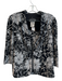 Alex Evenings Black & Grey Acetate Shimmer Open Front Floral Tank Top Jacket Set Black & Grey / SP