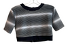 Elliatt Size S Black & White Polyester Blend Round Neck Back Zip Stripe Top Black & White / S