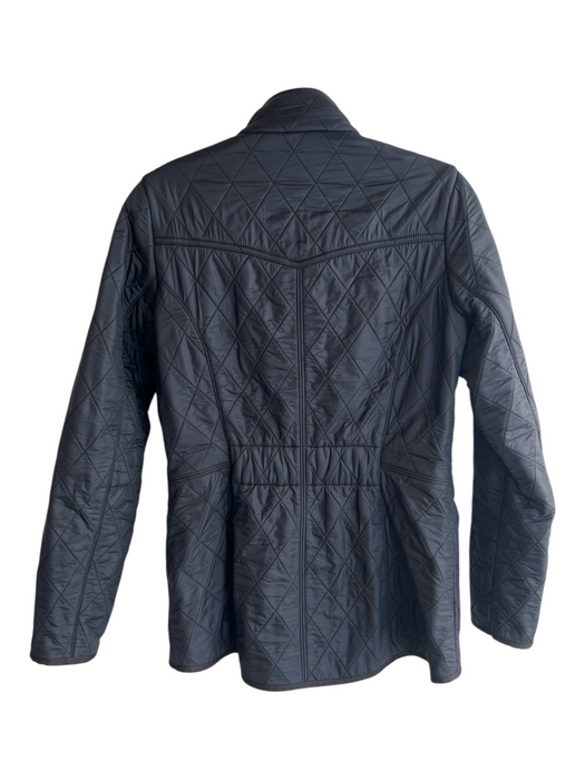 Barbour Size 6 Black Polyester High Neck Zip Front Quilted Long Sleeve Jacket Black / 6
