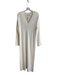 Na-kd Size S White Acrylic Blend V Neck Long Sleeve Knit Maxi Dress White / S