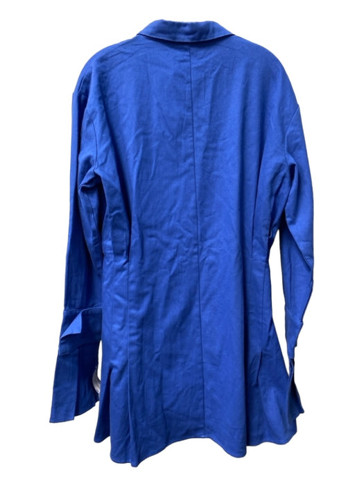 Lioness Size Medium Royal Blue Cotton Button Down Long Sleeve Collared Dress Royal Blue / Medium