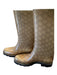 Gucci Shoe Size 37 Tan & brown Rubber Lug Sole Almond Toe Calf Height Rainboots Tan & brown / 37