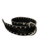 Karen Millen Black & Silver Leather Grommet Detail Buckle silver hardware Belts Black & Silver / 2