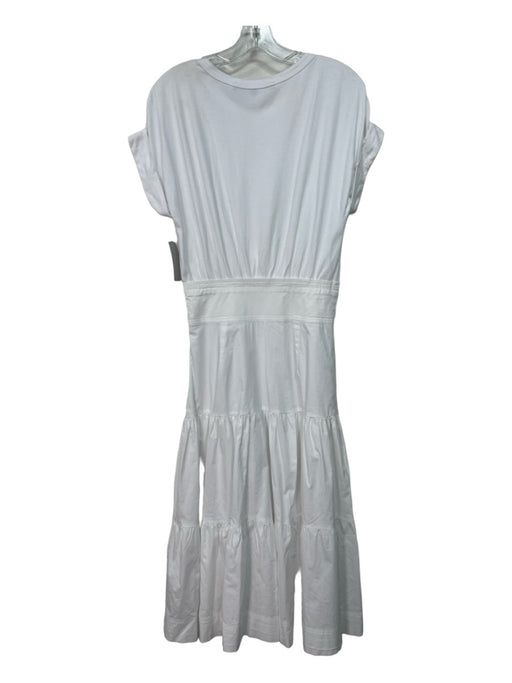 Veronica Beard Jeans Size XS White Cotton Short Sleeve Cuff Tiered Dress White / XS