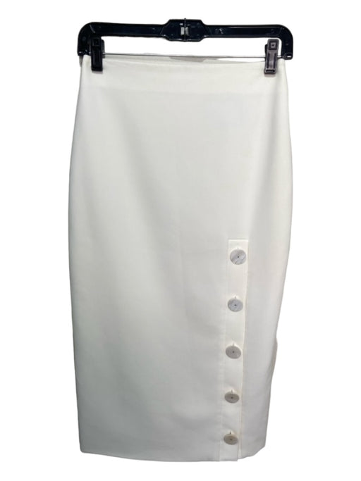 Alexis Size XS Off Black Polyester Blend Side Button Back Slit Solid Skirt Off Black / XS