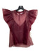 Jonathan Simkhai Size XS Burgundy Polyester Sheer Slip Inc Ruffles Top Burgundy / XS