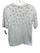 Sandro Size Est S White Cotton Eyelets Short Sleeve Leaf Detail Top White / Est S