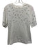 Sandro Size Est S White Cotton Eyelets Short Sleeve Leaf Detail Top White / Est S