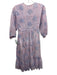 Dolma Size S Pink Cotton Tie Front Floral 3/4 Sleeve Pockets Dress Pink / S