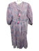 Dolma Size S Pink Cotton Tie Front Floral 3/4 Sleeve Pockets Dress Pink / S