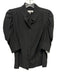 Frame Size XS Black Silk Puff Sleeves Button Front Top Black / XS
