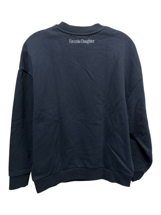 Favorite Daughter Size S Navy Cotton Blend Crewneck Graphic Print Sweatshirt Navy / S