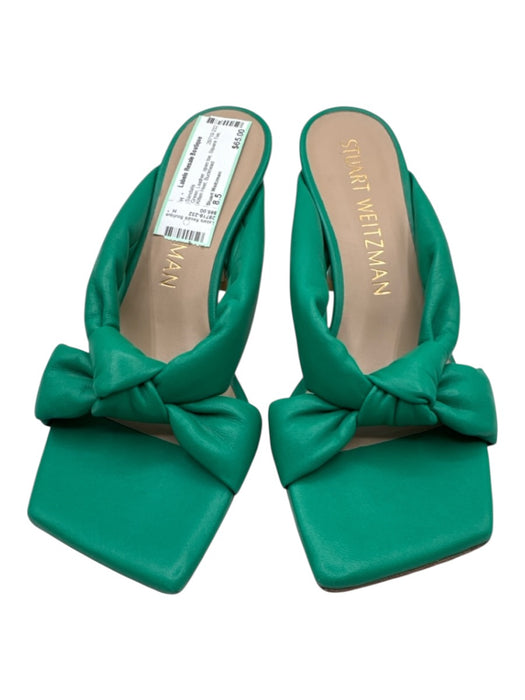 Stuart Weitzman Shoe Size 8.5 Green Leather open toe Square Toe Sandals Green / 8.5