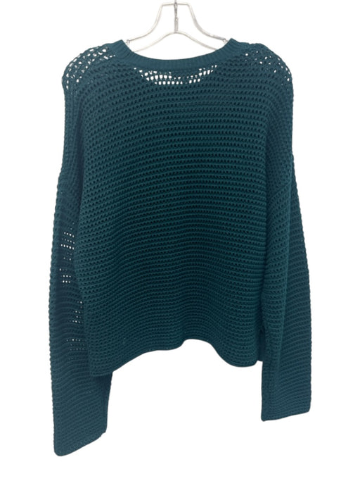 Joie Size L Green Cotton Long Sleeve Knit Sweater Green / L