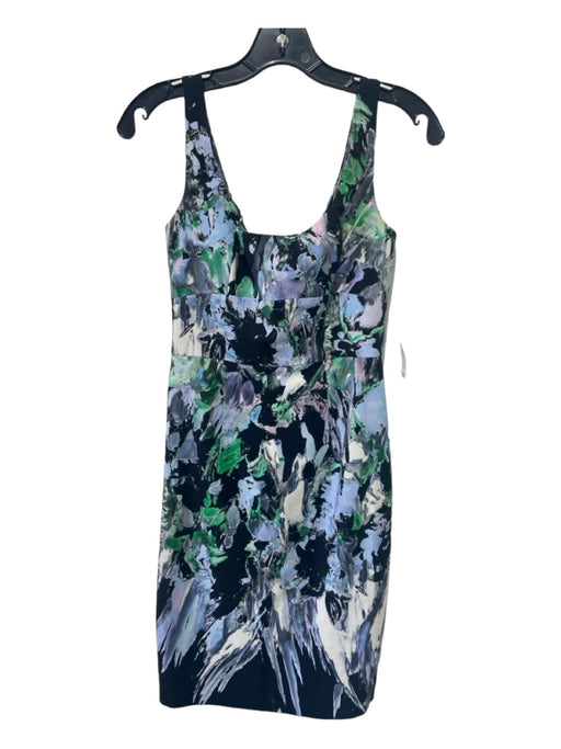 Milly Size 2 Black, Blue & Green Cotton & Viscose Blend Tank Watercolor Dress Black, Blue & Green / 2