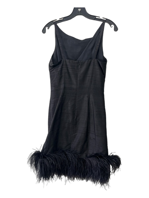 Muse Size 6 Black Missing Fabric High Neck Feather Trim Tank Dress Black / 6