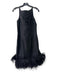 Muse Size 6 Black Missing Fabric High Neck Feather Trim Tank Dress Black / 6