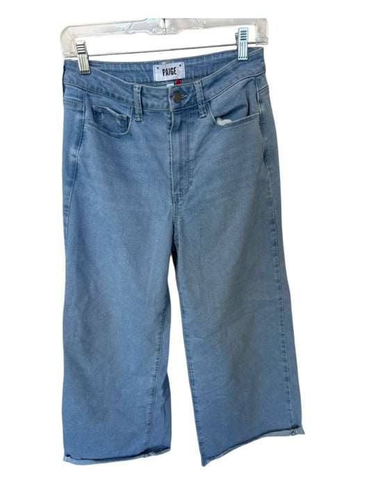 Paige Size 27 Light Wash Cotton Blend High Waist Wide Leg Cropped Jeans Light Wash / 27