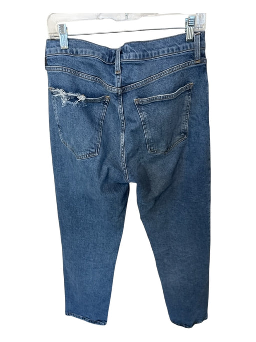 Agolde Size 28 Med Dark Wash Cotton Blend High Waist Straight Leg Jeans Med Dark Wash / 28