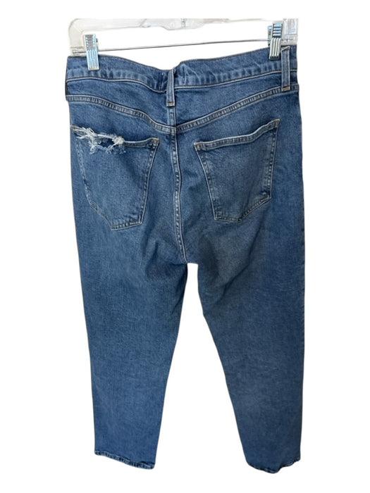 Agolde Size 28 Med Dark Wash Cotton Blend High Waist Straight Leg Jeans Med Dark Wash / 28