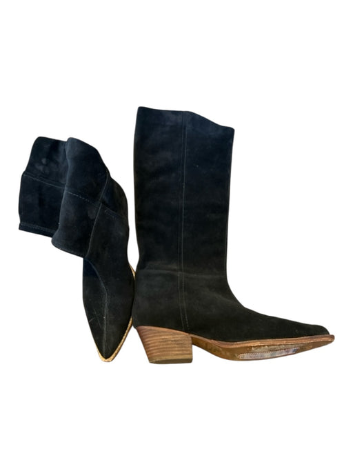 Free People Shoe Size 40 Black Suede Pointed Toe Knee High Boots Black / 40