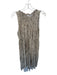 Petal + Pup Size M Tan & Gray Tencel Sleeveless Animal Print Ruffle collar Dress Tan & Gray / M