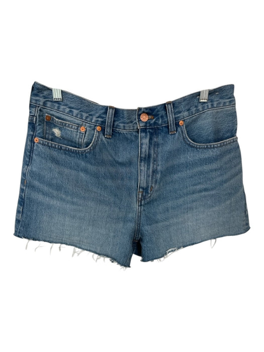 Madewell Size 29 Med Dark Wash Cotton High Waist Cut Off Denim Shorts Med Dark Wash / 29