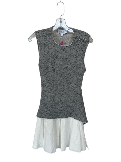 Derek Lam 10 Crosby Size 2 Gray & White Cotton Blend Sleeveless Heathered Dress Gray & White / 2