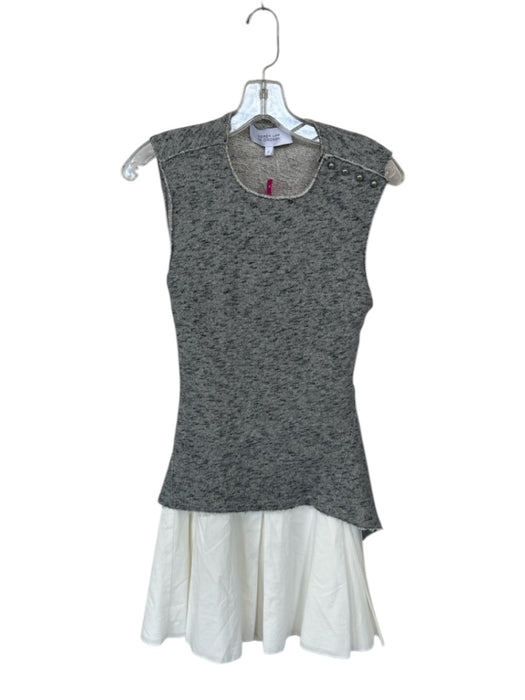 Derek Lam 10 Crosby Size 2 Gray & White Cotton Blend Sleeveless Heathered Dress Gray & White / 2
