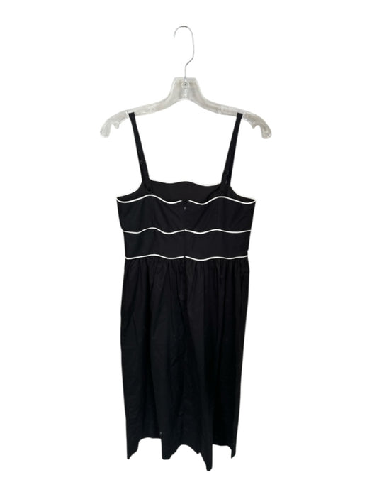 Donna Morgan Size 6 Black & White Cotton Spaghetti Strap Piping Maxi Dress Black & White / 6