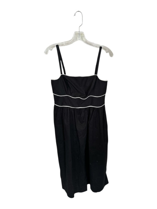 Donna Morgan Size 6 Black & White Cotton Spaghetti Strap Piping Maxi Dress Black & White / 6
