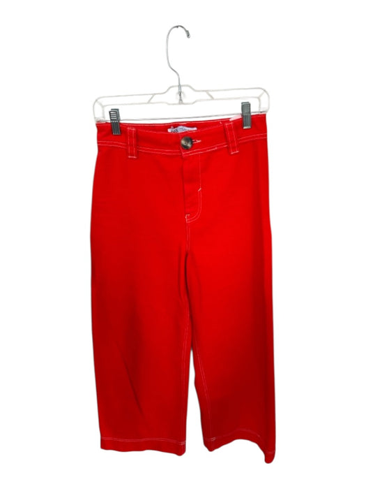 Zara Size 4 Red Cotton High Waist Wide Leg Front Pockets Pants Red / 4